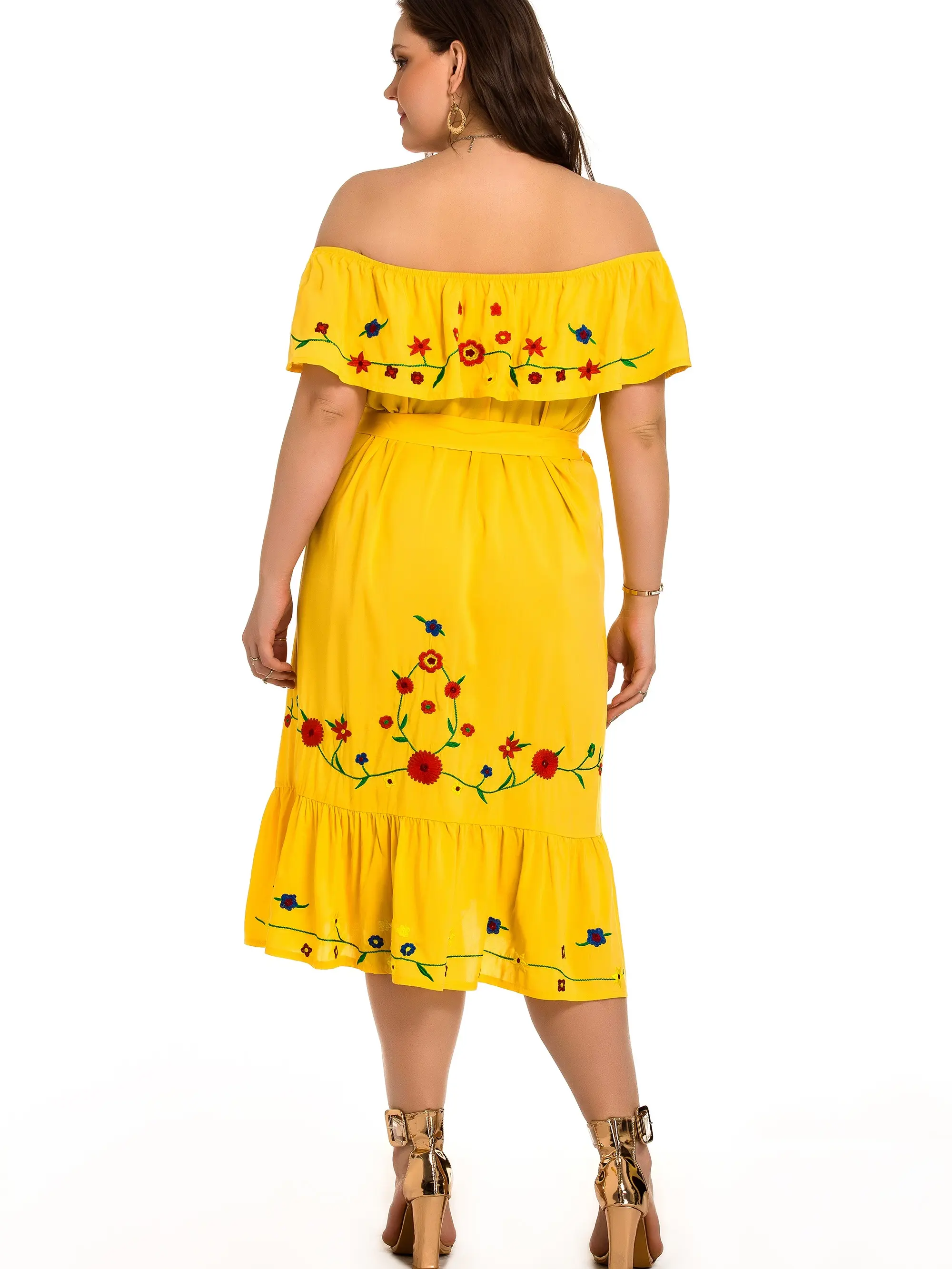 Yellow Hawaiian Outfit Plus Size Final Sale Plus Size Sleeveless Tiered  Maxi Dress In Yellow 2X