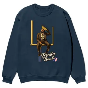 2026 Football Gameday Halftime Show Benito crewnecks for men and women, full color fall sweatshirts, fun and cozy patterned sweaters, unisex fall clothing