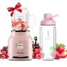 Homeleader Retro Compact Personal Blender, Cute Pink Countertop Smoothie Maker for Shakes and Milkshakes, 21oz (600ml) Travel Cup with Marson Jar,techvibes