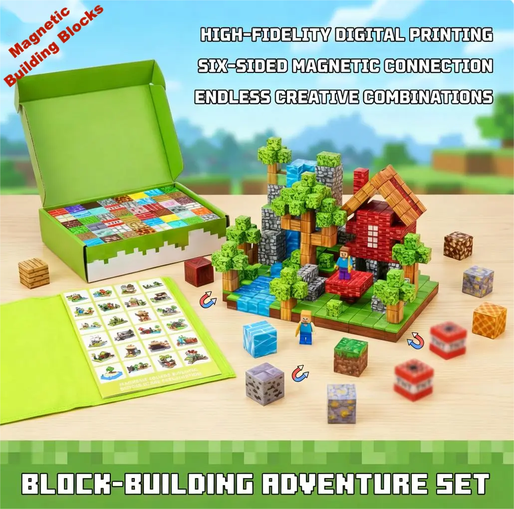 200PCS Magnetic Building Blocks Four Styles Easy To Assemble On Sale Ideal For Multiple Gifting Scenarios Gift HD UV Print Set Magnetic Tiles for Holiday and Birthday Gifts