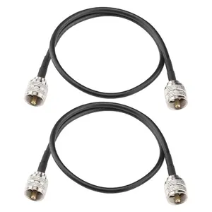 2-Pack 1.64Ft UHF PL259 Male Coax Cable Upgraded CB Radio Cable UHF Male to UHF Male Low Loss CB Coax Jumper Cable for SWR Meter Ham Radio