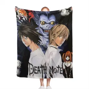 Deathnotes Manga Blanket Shinigami Anime Wool Vintage Breathable Tow Blanket For Bed Sofa Spring Autumn