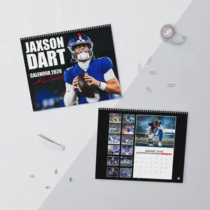 2026 American Jason Dart Football Calendar, Sports Calendar, Monthly Sports Calendar for Football Fans, 2026 Calendar
