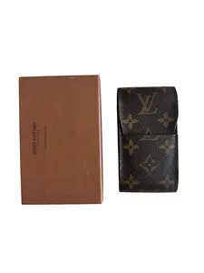 Pre-owned Louis Vuitton Leather Small Leather Goods Monogram Cig Case With Box