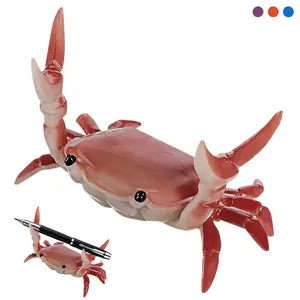 New Creative Cute Crab Pen & Pencil Holder,Weightlifting Crabs Penholder Bracket Storage, Decorations for office and home, Desk Accessories