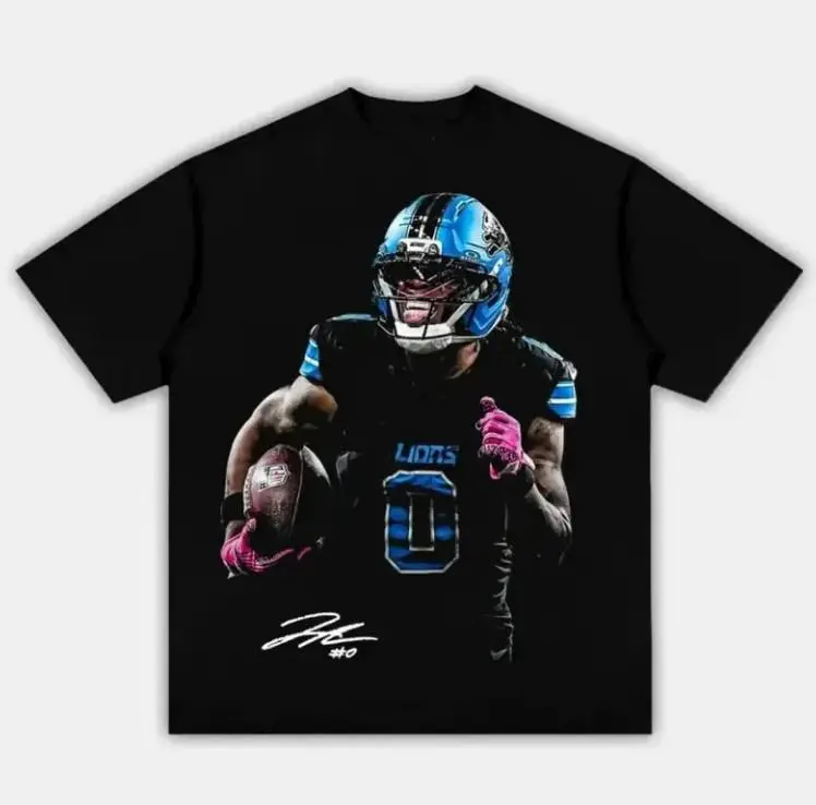 Youth and Adult Jahmyr Gibbs GO OFF Graphic Tee, Football Game Day T-Shirt, Vintage Sports Shirt, Unisex Streetwear, Gift for Football Fans