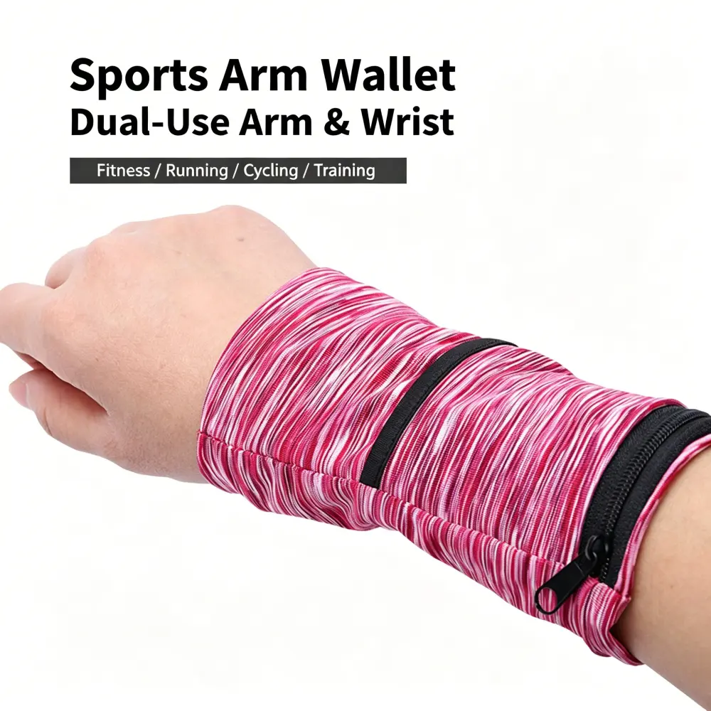 3 Pack /2-in-1 Sports Arm & Wrist Pouch Set | Hands-free running armband with secure zippered pocket | Fitness essential and sports accessory—ideal for running, cycling, and travel—stores keys, cards, and cash.