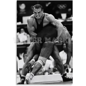Aleksandr Karelin Wrestling Competition Poster Canvas Painting Wall Art Poster for Bedroom Living Room Decor Unframe-style  18L" x 12W"