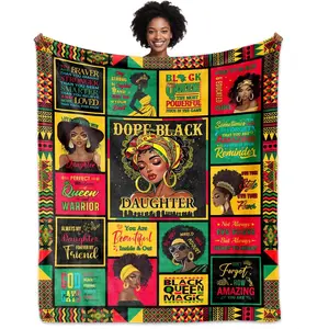 African American Daughter Gifts from Mom, African American Birthday Gift for Daughter Blanket 60"x50", Daughters Gifts for Black Girl Woman, Afro Daughters Gift Ideas for Mothers Day Christmas