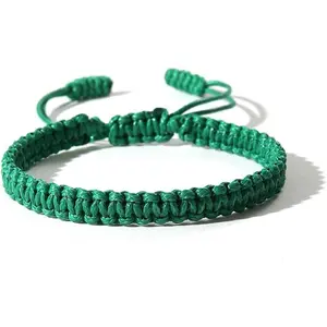 Handmade Rope String Hand-Knitted Bracelet for Women Tibetan Buddhist Woven Lucky Cotton Bracelet Adjustable Knitted String Rope Braided Adjustable Bracelet for Men Gifts Jewelry