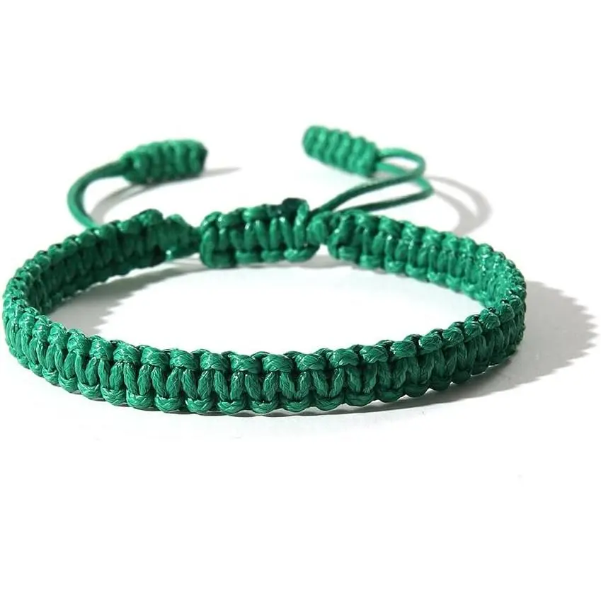 Handmade Rope String Hand-Knitted Bracelet for Women Tibetan Buddhist Woven Lucky Cotton Bracelet Adjustable Knitted String Rope Braided Adjustable Bracelet for Men Gifts Jewelry
