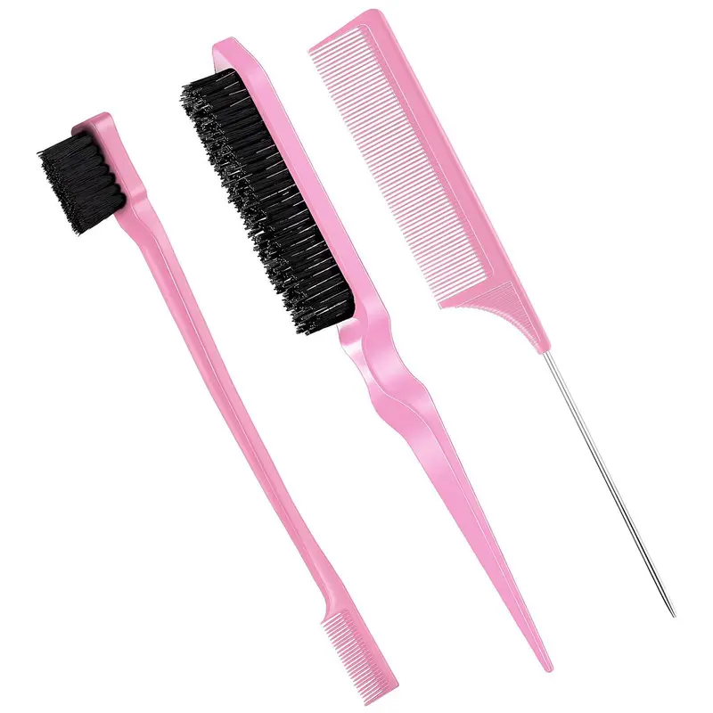 Hair Styling Brush Set, 3 Counts/set Straight and Curly Hair Brush, Hair Comb & Brush Set, Professional Hair Styling Tool for Women & Men, Hair Smoothing Tool, Hair Tools