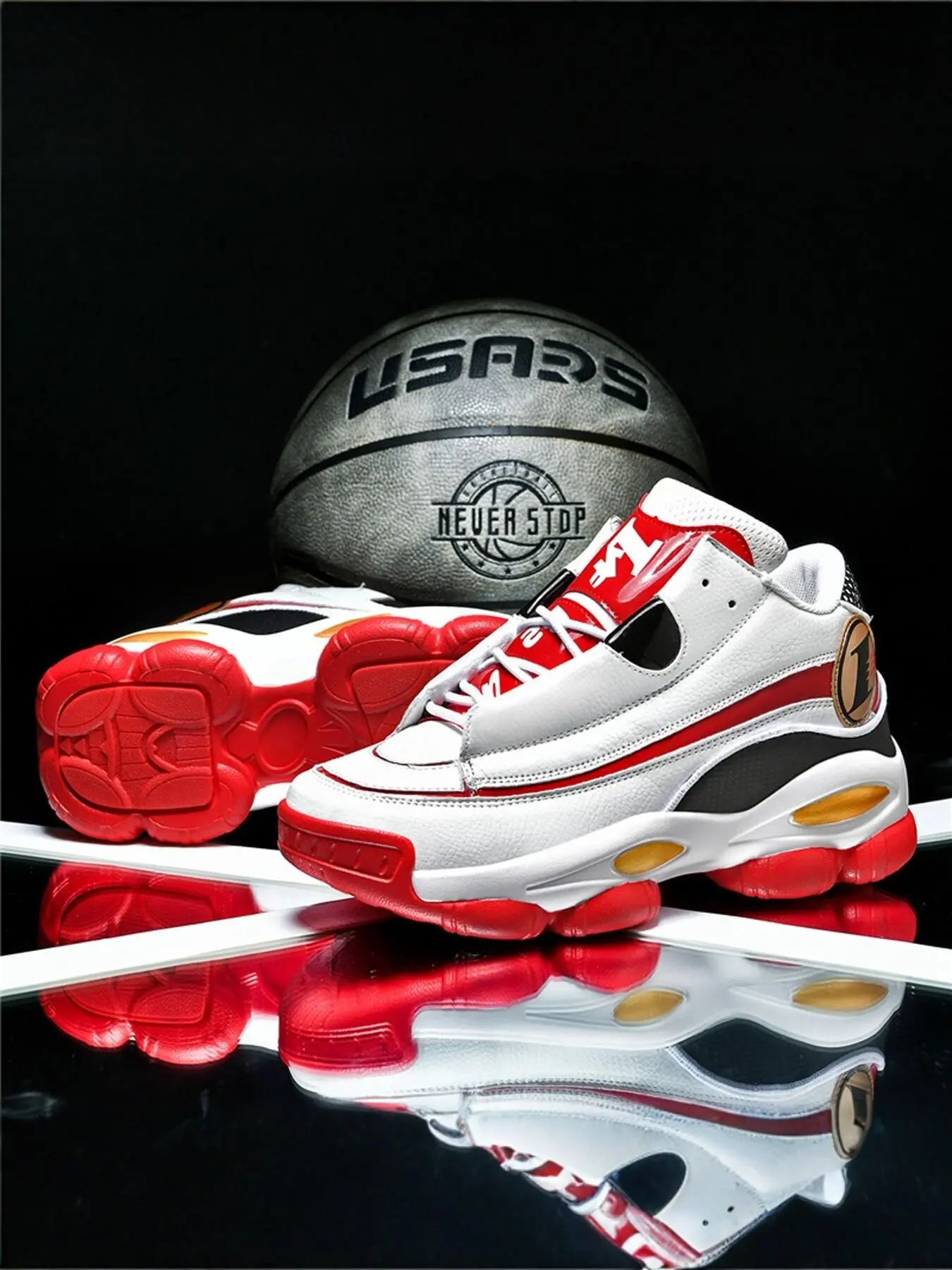 Men's Basketball Shoes, Lightweight Shock Absorption, PU Leather, Sporty Style, Stylish Basketball Shoes, All Seasons, Streetwear, Daily Commute, Outdoor Training, Athletic Shoe, Sports Shoes