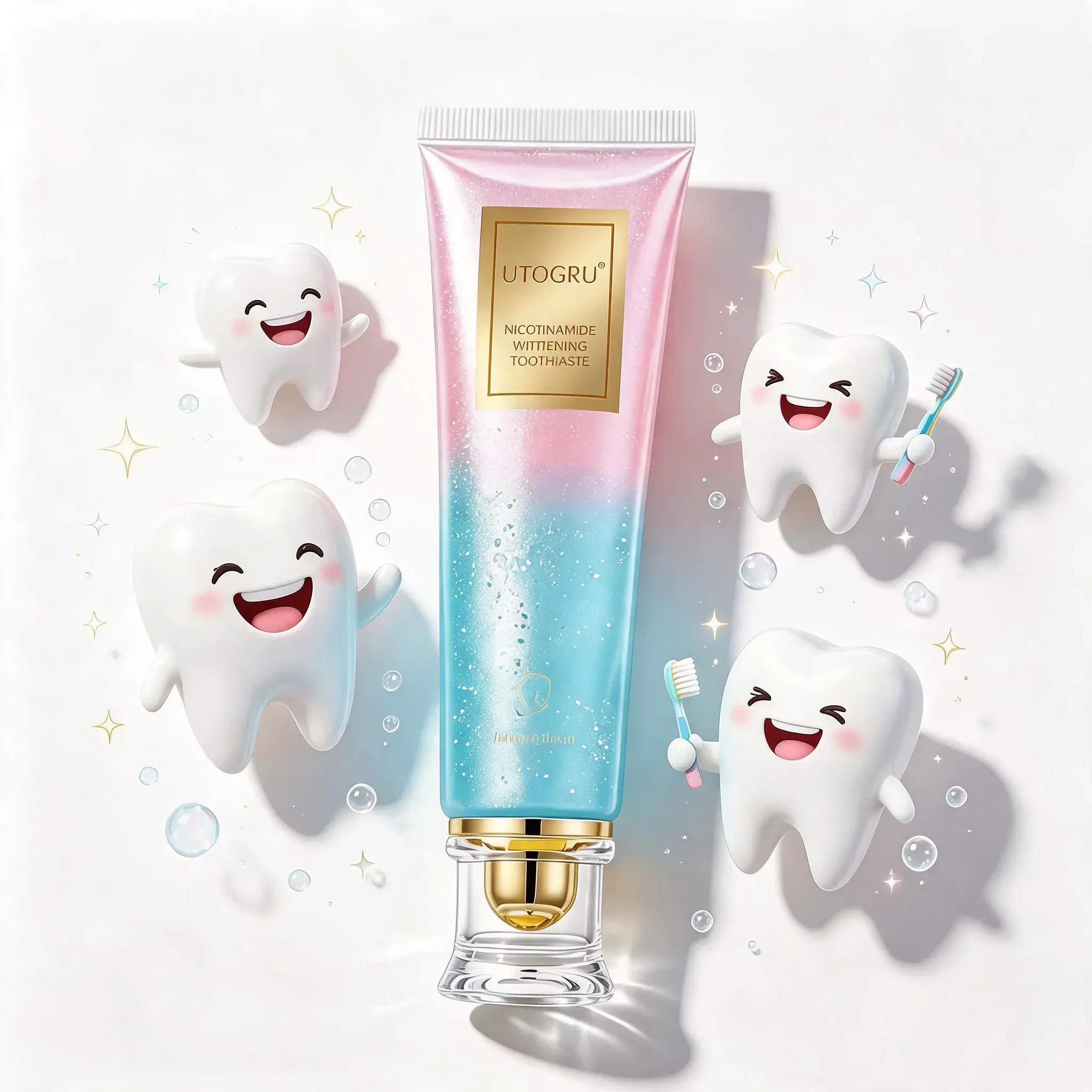 Nicotinamide Toothpaste - Universal Daily Oral Care for Men and Women, Gentle Whitening for Oral Health, Brightens Teeth for Pearly Whites Smile Care, Pastel Starry Sky Design