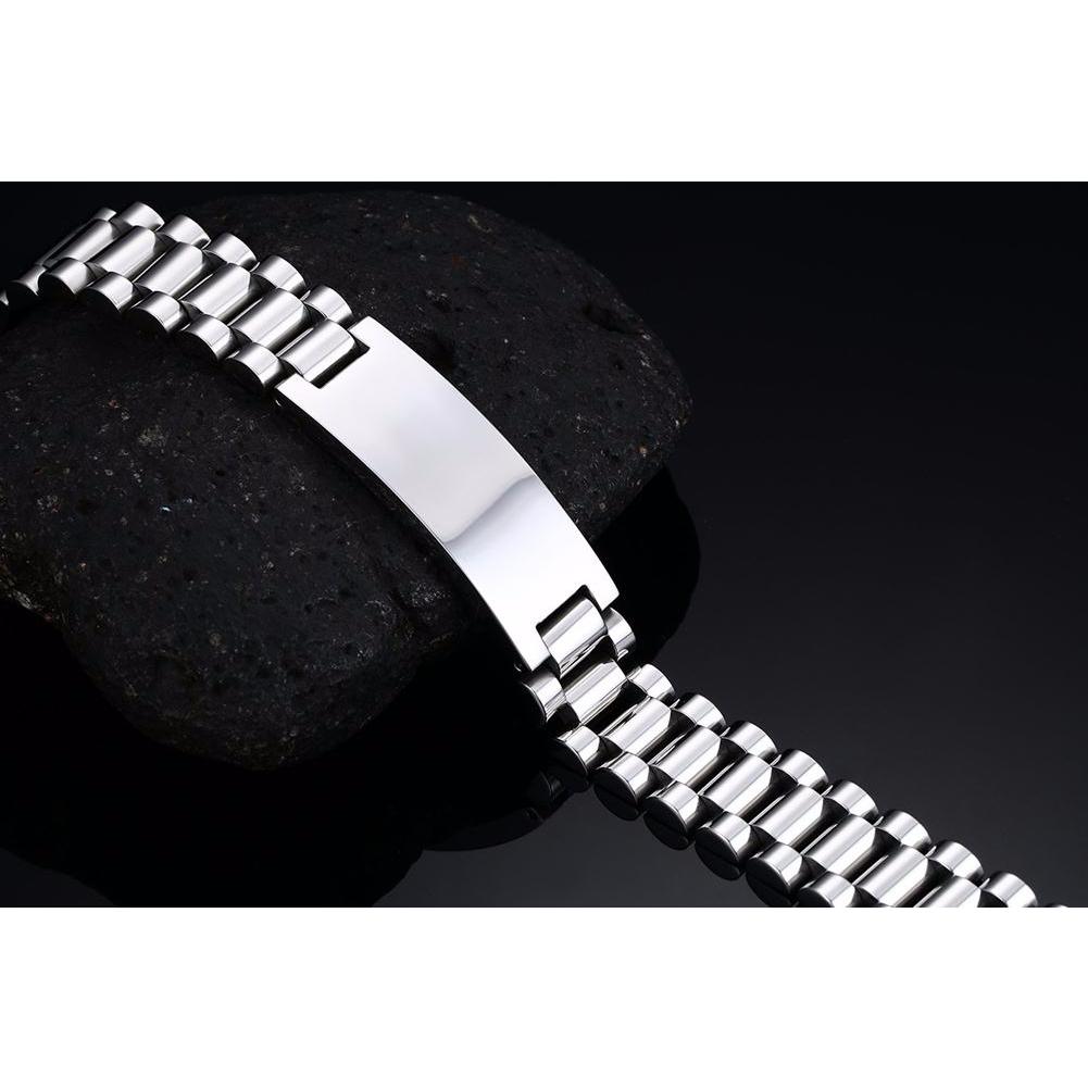 NOBLE BRACELET,MEN ROLLIE CHAIN LINK BRACELETS STAINLESS STEEL WATCHBAND WRISTBAND MEN LUXURY BAND JEWELRY