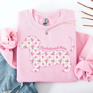 Pink Gingham Dachshund Tee – Cute Dog Mom Shirt