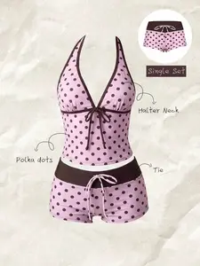 2026 New Summer Women's Two-Piece Plaid Bikini Set, Retro Sportswear, Perfect for Pool Parties and Luxury Beach Vacations