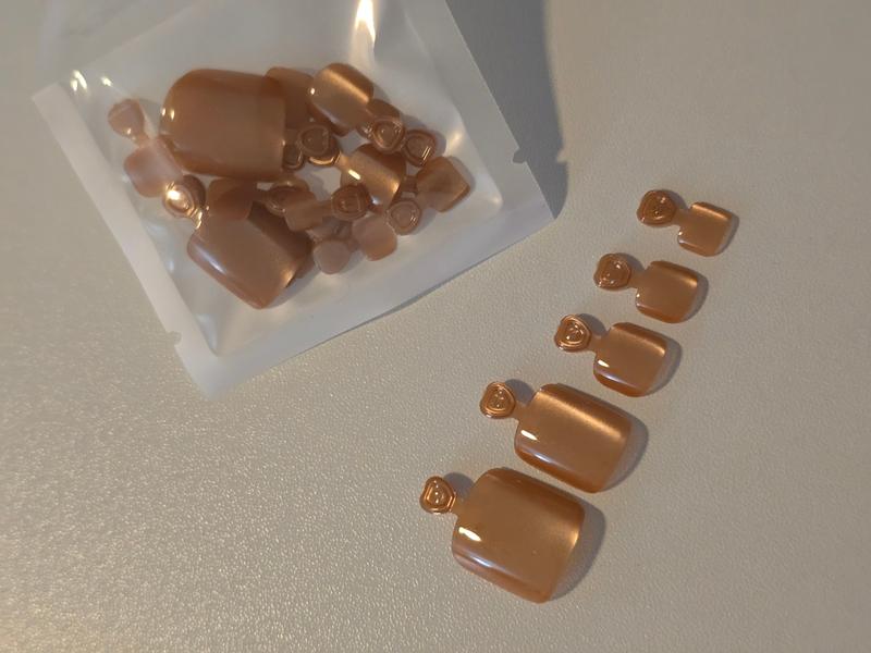 Glitter CatEyes Toe Nails Short Square Shape Pearlescent 8 Colors Non-Custom Press-ons with Prep Kit Green Burgundy Champaign Pink Grey Silver Black Purple Light Cream Pink