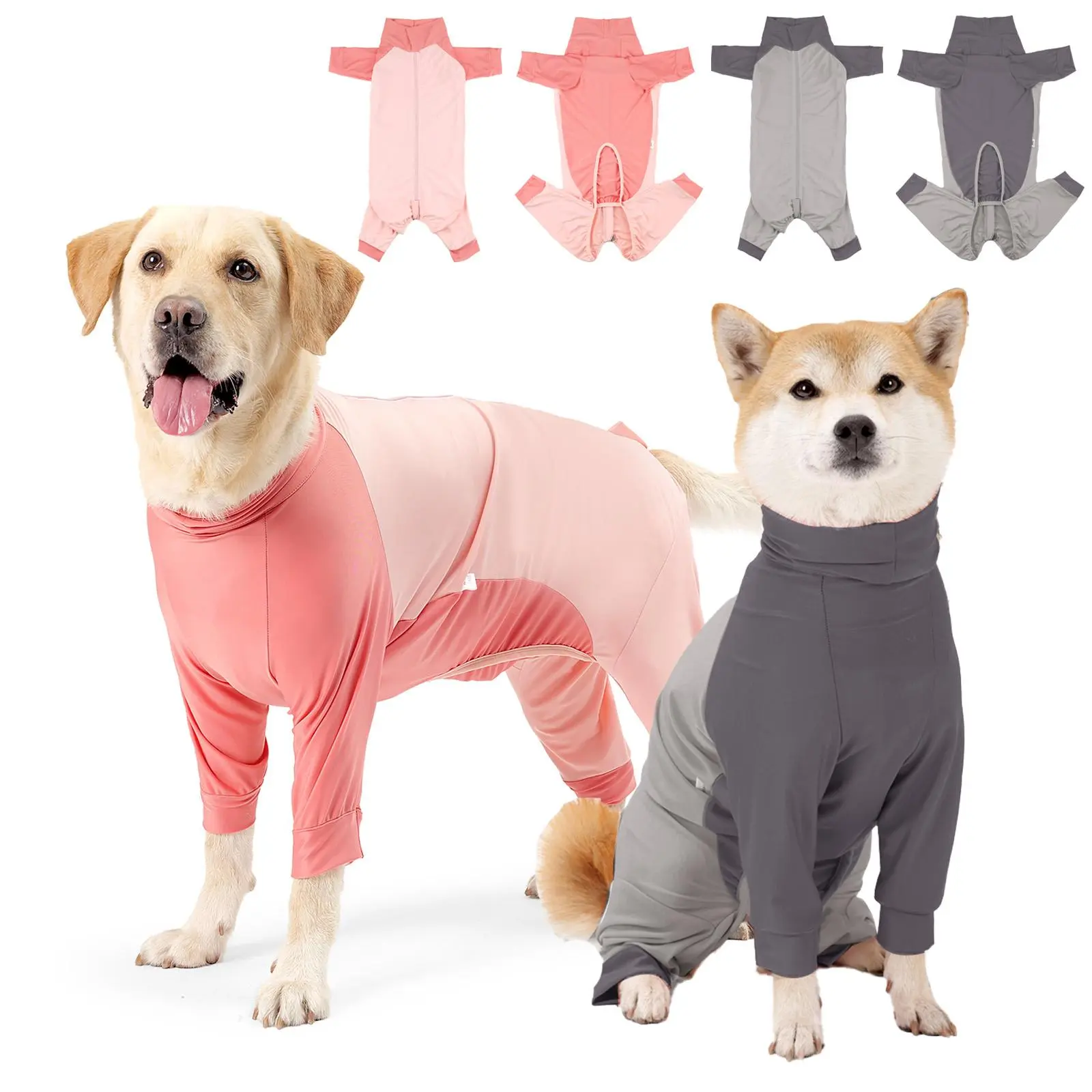 Doggy Puppy Four Seasons Home Sleepwear Zipper Style, Breathable High Elasticity Skin-Friendly Anti-Loose Off Four-Legged Home Clothing, Comfortable Air Conditioning Room Wear Puppy Clothes