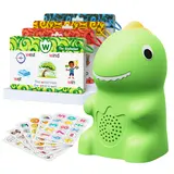 KOKODI Dinosaur Talking Flash Cards with Interactive Learning Stickers Montessori Phonics & Sight Words Set 148 Cards 592 Words 5 Categories 6 Stickers Educational Toy for Kids - Flashcards,familyfun