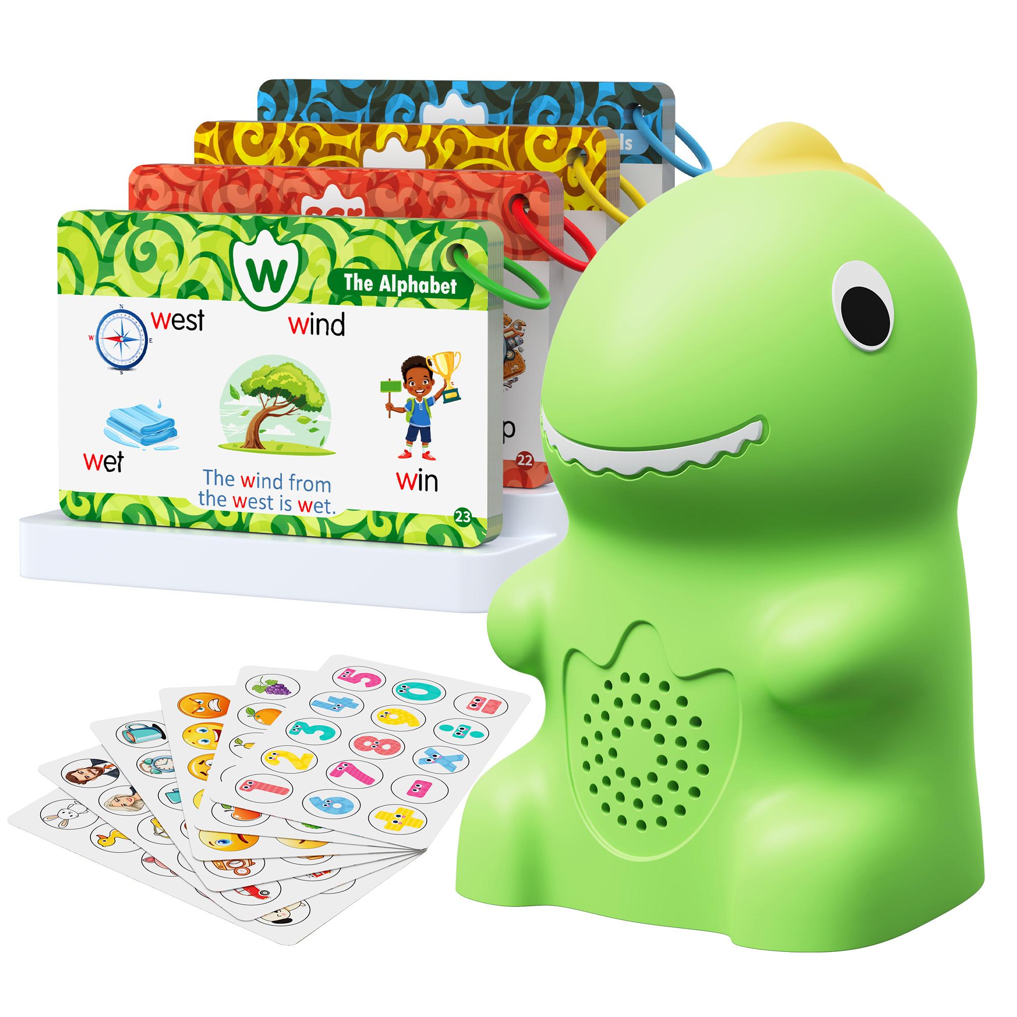 #Summervibes KOKODI Dinosaur Talking Flash Cards with Interactive Learning Stickers Montessori Phonics & Sight Words Set 148 Cards 592 Words 5 Categories 6 Stickers Educational Toy for Kids - Flashcards