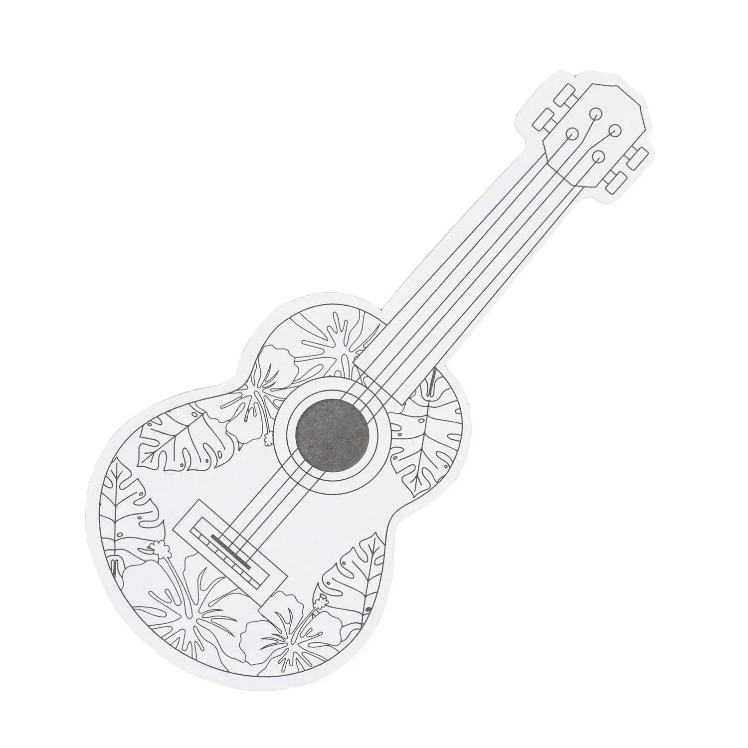Color Your Own Luau Wood Ukulele - 4" x 9", 12 pieces