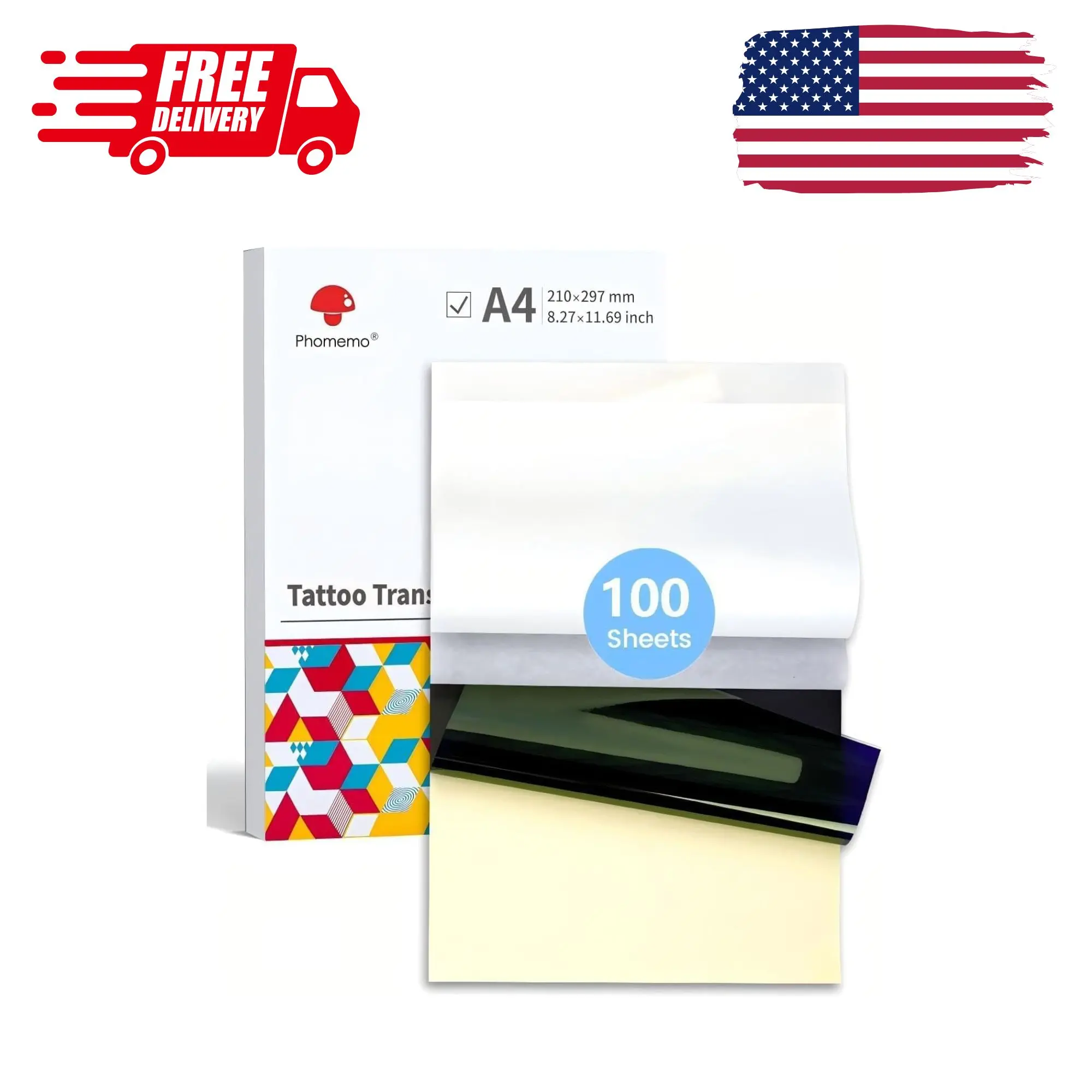 Tattoo Transfer Paper, 100 Sheets, A4 Size Tattoo Stencil Paper