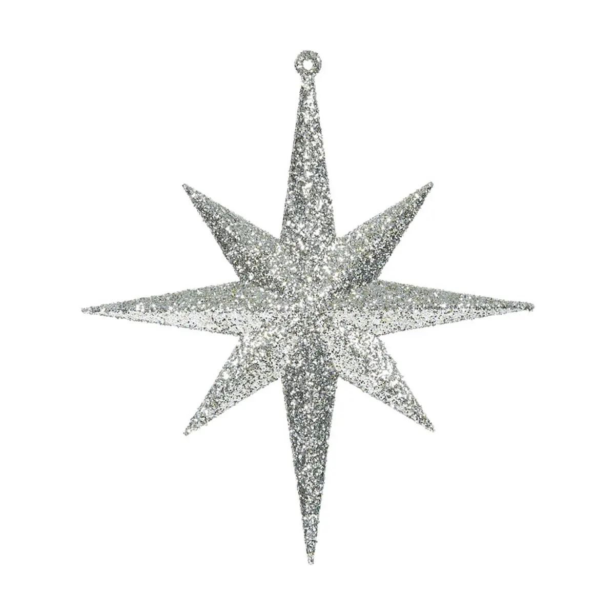 212 MAIN 8 In Boxed Champagne Iridescent Glitter Bethlehem Star Christmas Ornaments, 4 per Box, for Holiday Decorating (Festive Home Decor)