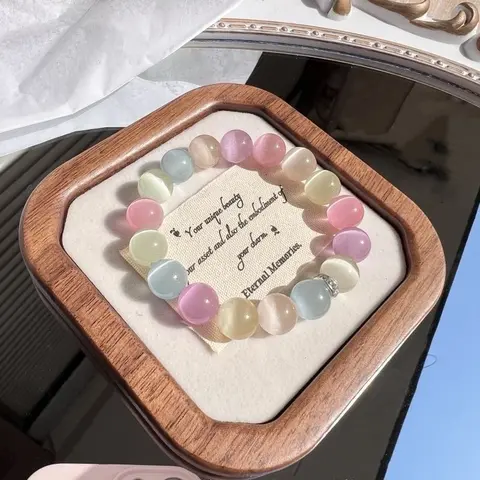 【A012】 Unisex Natural Cat's Eye Crystal Beads Bracelet Supplies for Jewelry Making & DIY Projects, 60-63pcs 6mm-12mm (Incl 8mm,10mm) Purple Yellow Gemstones with Coloration, Unique Shapes & Elegant Touch, Choking Hazard: Small Ball