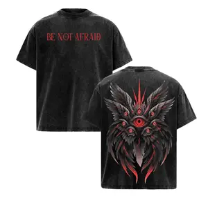 Be Not Afraid Seraphim Angel T-Shirt | Biblical Guardian Angel With Many Eyes | Christian Faith Vintage Washed Oversized Tee | Spiritual Warrior Shirt | Dark Angel Graphic Streetwear | Apparel For Believers USA