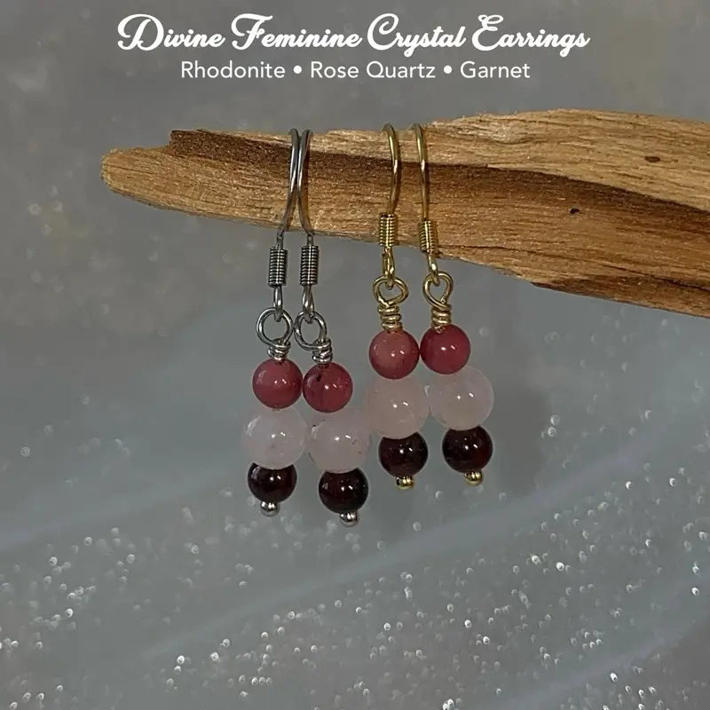 Divine Feminine Crystal Earrings for Self Love, Confidence & Healing