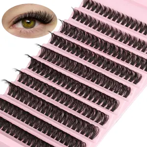 200pcs eyelash clusters, DIY eyelash extension, 60D/80D/100D individual eyelash clusters, soft and natural eyelash clusters, daily charming makeup, suitable for holiday/party/travel outfits, Women's Day gifts, Fluffy Lash Clusters