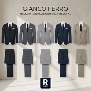 Gianco Ferro Premium Stretch Suit Separates - Slim Fit & Regular Length | Shawl Lapel Blazer & Trousers | Ideal for Wedding & Business