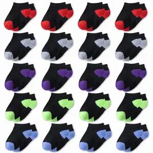 20 Pairs Toddler Kids Boys Girls Sport Ankle Athletic Socks Half Cushion Low Cut Socks