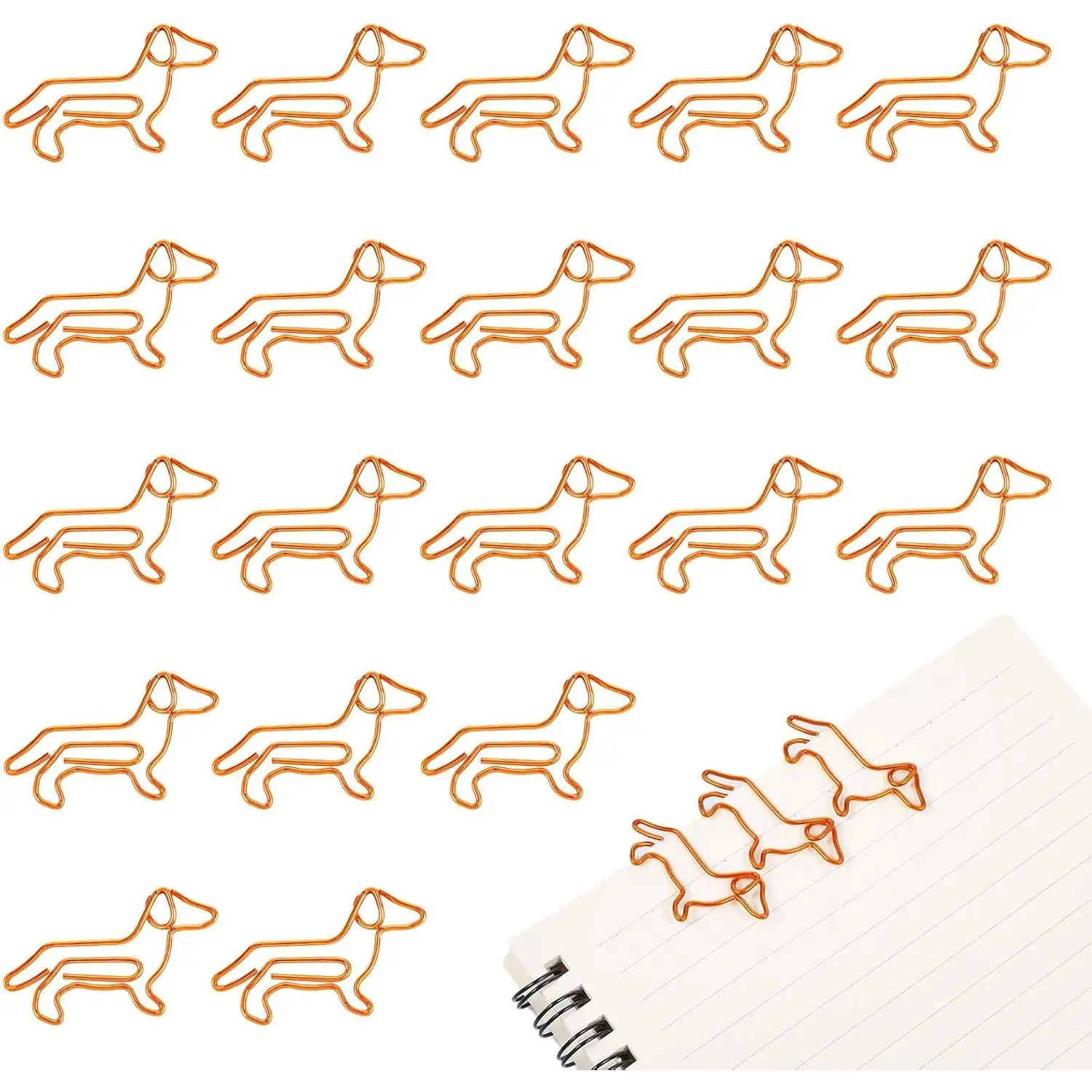 Dachshund Shaped Paper Clips, 20 count Cute Small  Paperclip  Shaped Paperclips Bookmarks Clips  Dachshund Paper Holder Fun Office Supplies Gifts for Women Men  Lovers