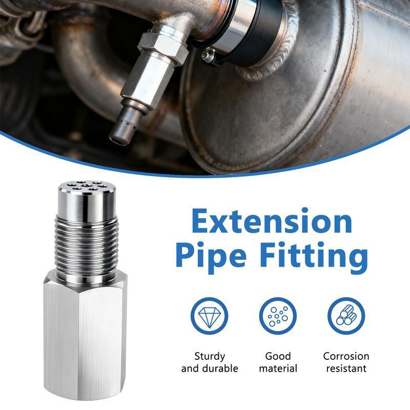 4/2/1 PCS Stainless Steel Catalytic Converter M18 x 1.5 Universal Car Engine Light Failure Decoder, 58MM Oxygen O2 Sensor Mini Catalytic Converter Spacer Adapter, Car Extension Screw,Universal Automotive Repair Tool Accessory