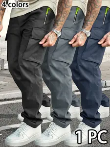 Men’s summer quick-dry cargo pants with multiple pockets, lightweight, breathable loose fit design for running and casual jogging, comfortable utility trousers perfect for daily commuting, travel, vacations, and outdoor activities.