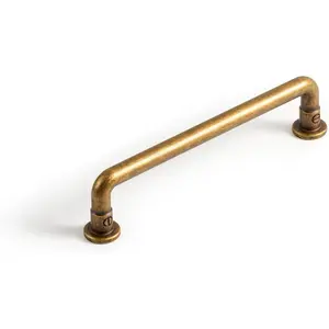 Free shipping/3p Antique Brass Cabinet Pulls, 5 Inch Vintage Industrial Zinc Alloy Drawer Handles with Decorative Screw Detail, Heavy Duty Hardware for Kitchen Cabinets, Bathroom Vanity, and Dresser (6 Pack)
