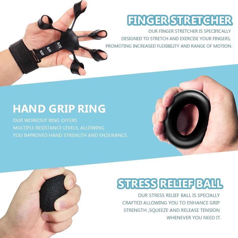 Grip Strength Trainer Kits (5 Pack), Adjustable Resistance Forearm Strengthener, Hand Gripper Strengthener for Muscle Building