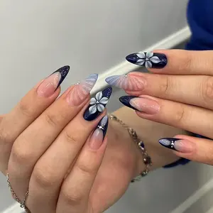 French Style Nail Art Kit, Includes Jelly Glue & File, Perfect for Daily Wear, School, Office, Party Nails, Enhance Your Look, Nail Decor