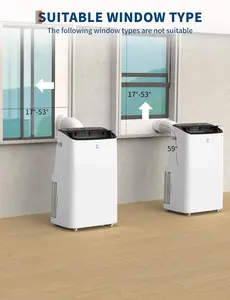 14000 BTU Portable Air Conditioner Black Top Cover with Remote Control Dehumidifier and Fan for Rooms up to 750 Sq Ft