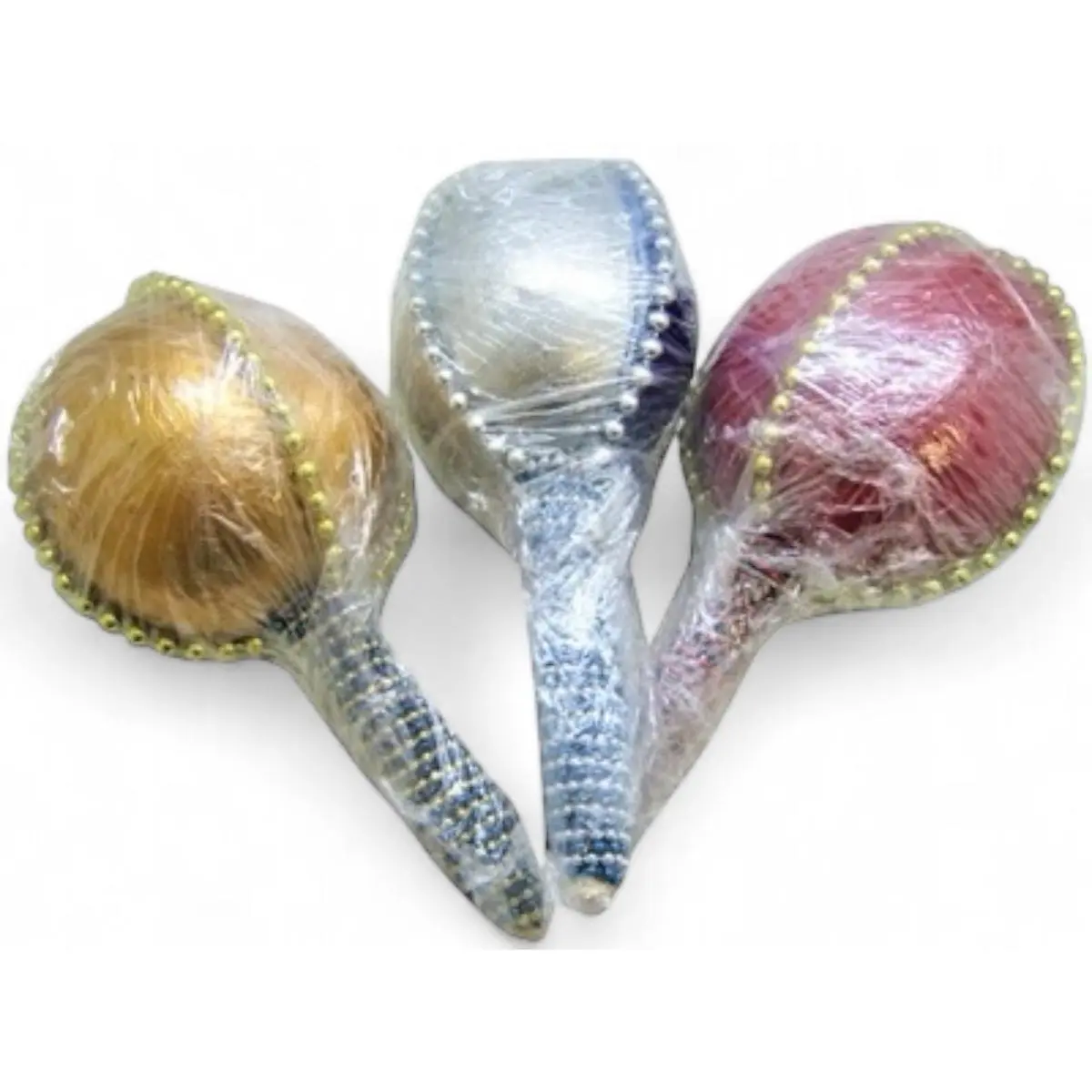 Colorful Religious Maracas with Plastic Beads Decor, Santeria Orishas Rhythmic Sound Ornaments, Home Religious Decor