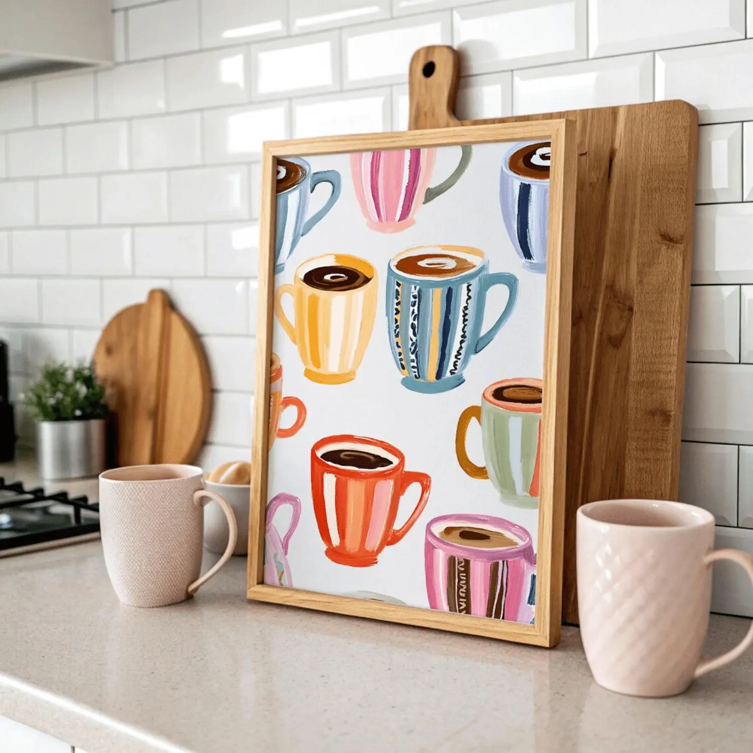 Retro Colorful 1pc Coffee-Themed Wall Art Poster - Frameless Coffee Cart Print, Minimalist Kitchen & Dining Decor for Cafes, Homes - Unique Gift for Coffee Lovers