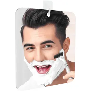 Shower Mirror Fogless for Shaving, Fogless Mirror for Shower with 1 Adhesive Hooks, Bathroom Shatterproof Shaving Mirror - for Men and Women ()