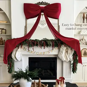 🎀 Giant Bow Christmas Tree Topper Valentine's Day, Proposal, Wedding Venue Large Bow Indoor/Outdoor Backdrop 16x19-inch Satin Ribbon Bow Suitable for Weddings, Christmas, Autumn, Birthday Parties, Home Wreaths Wall Festive Birthday Decorations