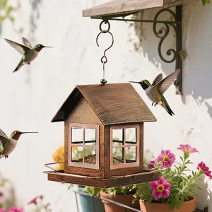 Outdoor Hanging Metal Bird Feeder, Weatherproof Large Capacity Bird Feeder, with Anti-Squirrel Clip for Outdoor Use