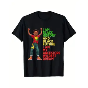 Black History Month Juneteenth Independence Day Boys Girls Boy T-Shirt, Loose style new unisex short-sleeved T-shirt, casual and comfortable, 100% cotton, S-XXXL