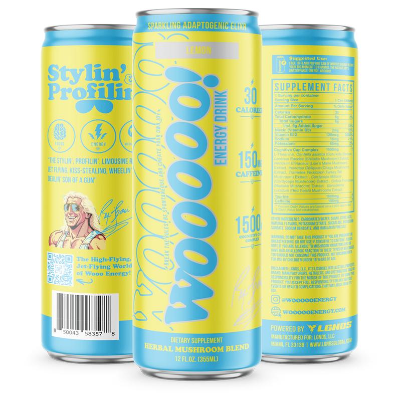 Wooooo Energy 4 Pack - 1500mg Nootropic + Adaptogen Blend, Jitter-Free Energy, Gluten-Free, Vegan, 6g Sugar, 30 Calories