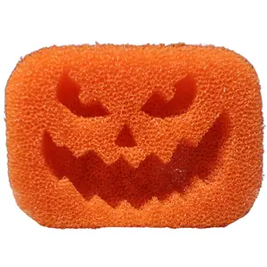 Epoxy Sponge Pumpkin Face Designs Orange 7.5x5.2x2 ASMR Halloween Sponge for DIY Halloween Decoration Projects ASMR, Clean Tic Toc, Squeeze therapy, Creative Crafting