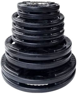 French Fitness Rubber Grip Olympic Weight Plate Set 190 lbs (New)